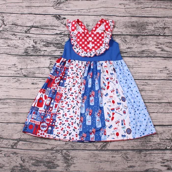 

2020 Baby Summer Clothing Cute Infant Kids Baby Girl Print Pattern Flutter Sleeve Knee Length Holiday Princess Dresses