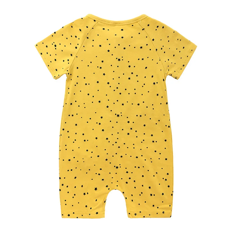 Short-Sleeve Baby Rompers Animal Dinosaur Print Baby Boy Clothes Jumpsuit Summer Onesie Infant Baby Girls Newborn Clothings Newborn Knitting Romper Hooded 