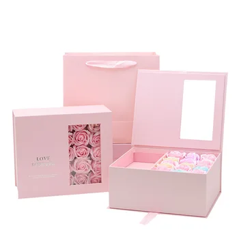 

Valentine's Day Gift Box Party Wedding Decoration Flower Gift Box Holiday Celebration Rose Silver Plated Gift Boxs