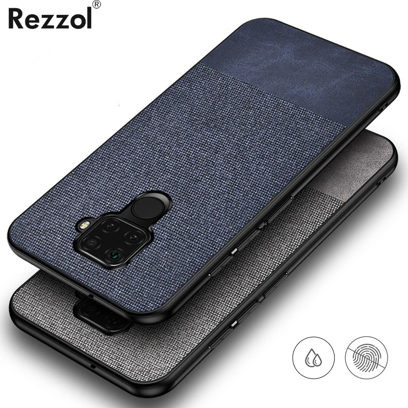 

For Huawei Mate 30 Lite Case Cloth Fabric Silicone TPU Bumper Hard PC Back Cover For Huawei Mate 30 Lite Business Phone case