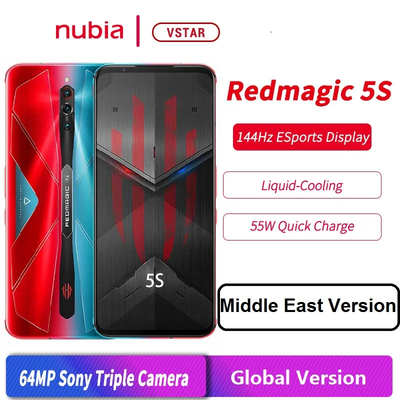 Глобальная версия Nubia Red magic 5S игровой телефон Средний Восток 6 65 &quot144гц AMOLED Snapdragon