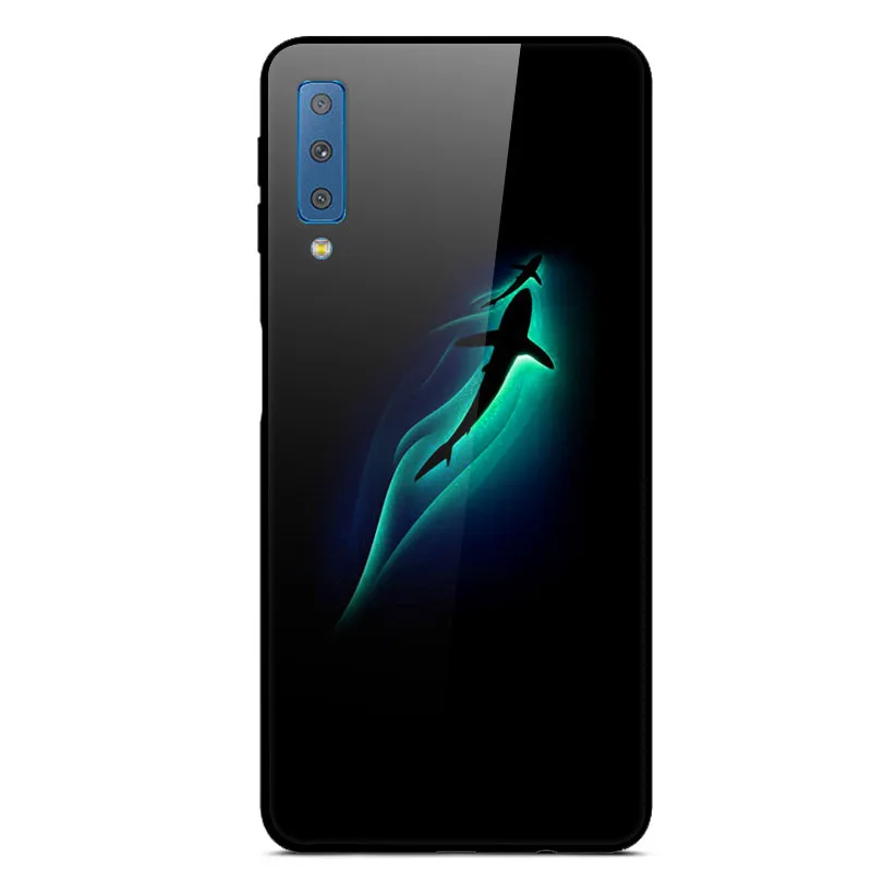 Для samsung Galaxy A7 чехол жесткое стекло задняя крышка для samsung A9 J4 J6 Plus J 4 J4Plus чехол для телефона s силиконовый бампер Капа - Цвет: 29