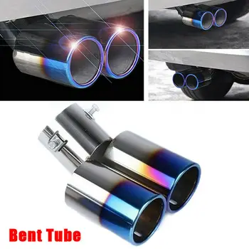 

Universal One Change Two Double Out Stainless Steel Exhaust Pipe Muffler Tail Pipe Outlet Nozzle End