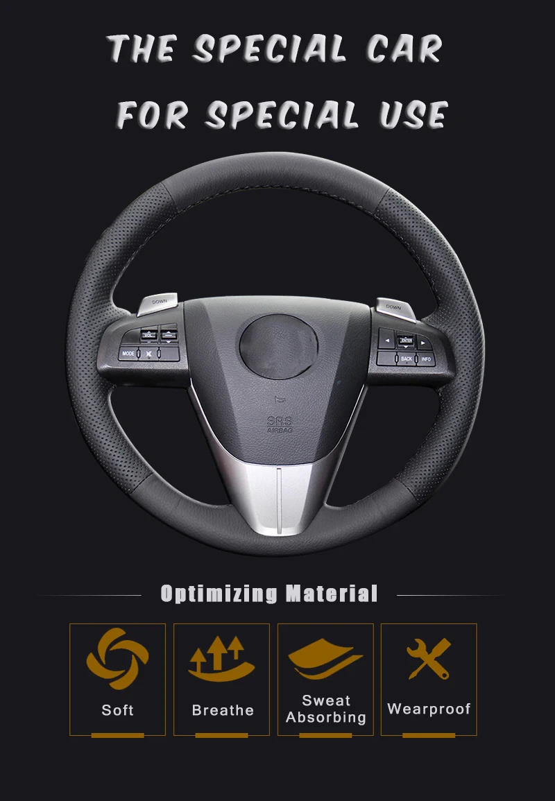 Автомобильная Оплетка на руле Крышка для Mazda 3 Axela 2008-2013 Mazda CX-7 CX7 2010-16 Mazda 5 2011-2013 DIY автомобильные чехлы на колеса