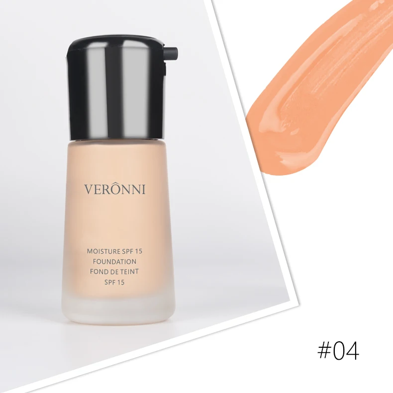 VERONNI отбеливающий натуральный Pro Nude Face Foundation Prime beauty увлажняющее средство для макияжа жидкое полное покрытие Корректирующее средство для лица базовый крем - Цвет: 04