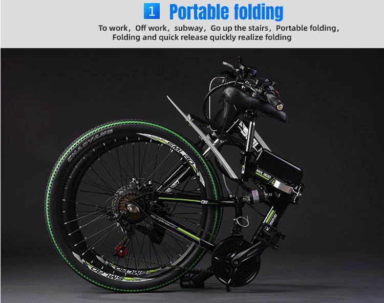 Electric mountain bike 26 inch 48V lithium battery foldable bicycles male and female student mobility assistance e bike