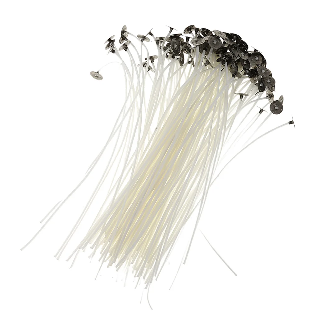 50Pcs Cotton Waxed Icks For Candle Making 15cm Pre Waxe Pre Tabbed Wicks