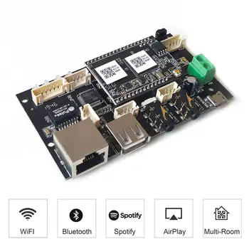 

Up2Stream Pro WiFi and Bluetooth 5.0 HiFi audio receiver board with spotify airplay dlna internet radio and streaming music.