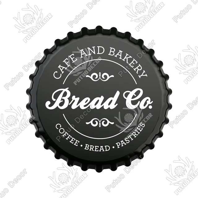 Putuo Decor Coffee Bottle Cap Metal Sign Plaque Metal Vintage Tin Sign Decor for Kitchen Cafe Pub Bar Club Home Wall Decoration CBK0159
