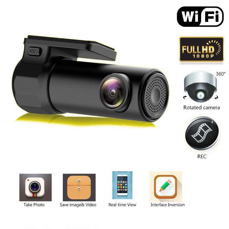 Мини видеорегистратор автомобильный Wi Fi 1080P Full HD 360 дюйма|Видеорегистраторы| |