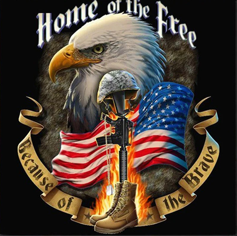 

Diamond Painting Full Square Eagle Diamond Embroidery Animal Decoration Home 5D DIY Picture Of Rhinestone Flag Mosaic