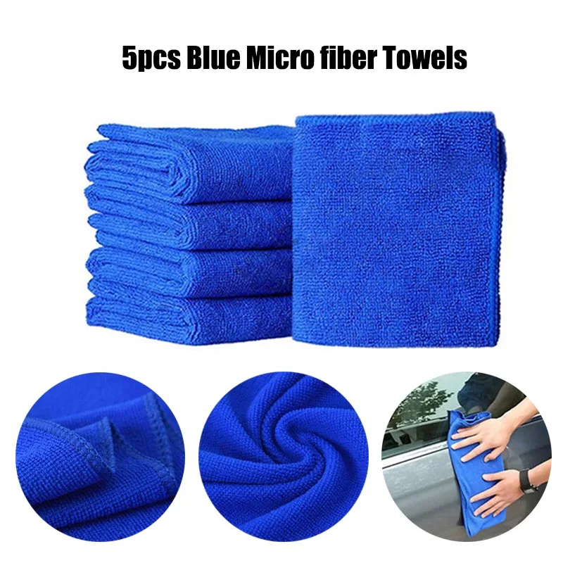 

5Pcs Microfibre Cleaning Auto Car Detailing Soft Cloths Wash Towel Ultra-absorbent Duster Home Clean Anti-Static Fiber Towels