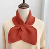 Korean Women Bowknot Cross Knit Ring Neck Scarves Fashion Female Autumn Winter Solid Color Elastic Soft Wool Warm Scarf N100 ► Photo 2/6