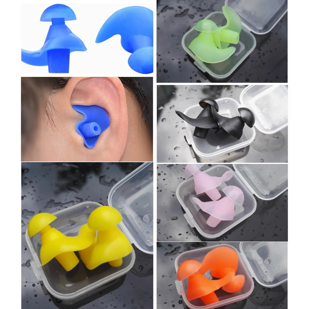 1 Pair Soft Silicone Earplugs Flexible Ear Plugs Swimming Bathing Waterproof Dust-Proof Earplugs Water Sports Diving Accessories