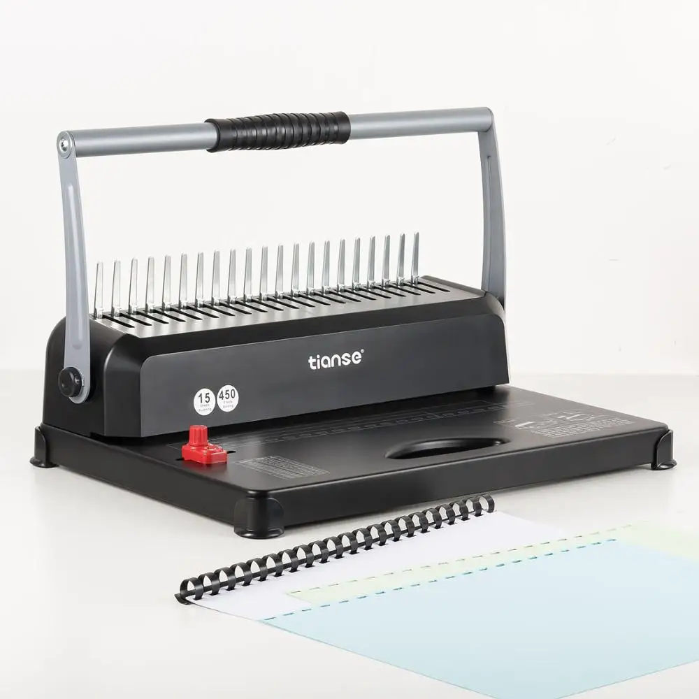 

TIANSE A4 Paper Binding Machine Puncher Binder 21 Holes Binding Machine 12 Sheets Punching 450 Sheets Binding Office Home Tools
