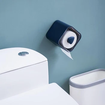 

Toilet Roll Paper Holder Bathroom Wall Mount Plastic Bathroom Paper Phone Holder With Storage Shelf Rack Paper Storage Box