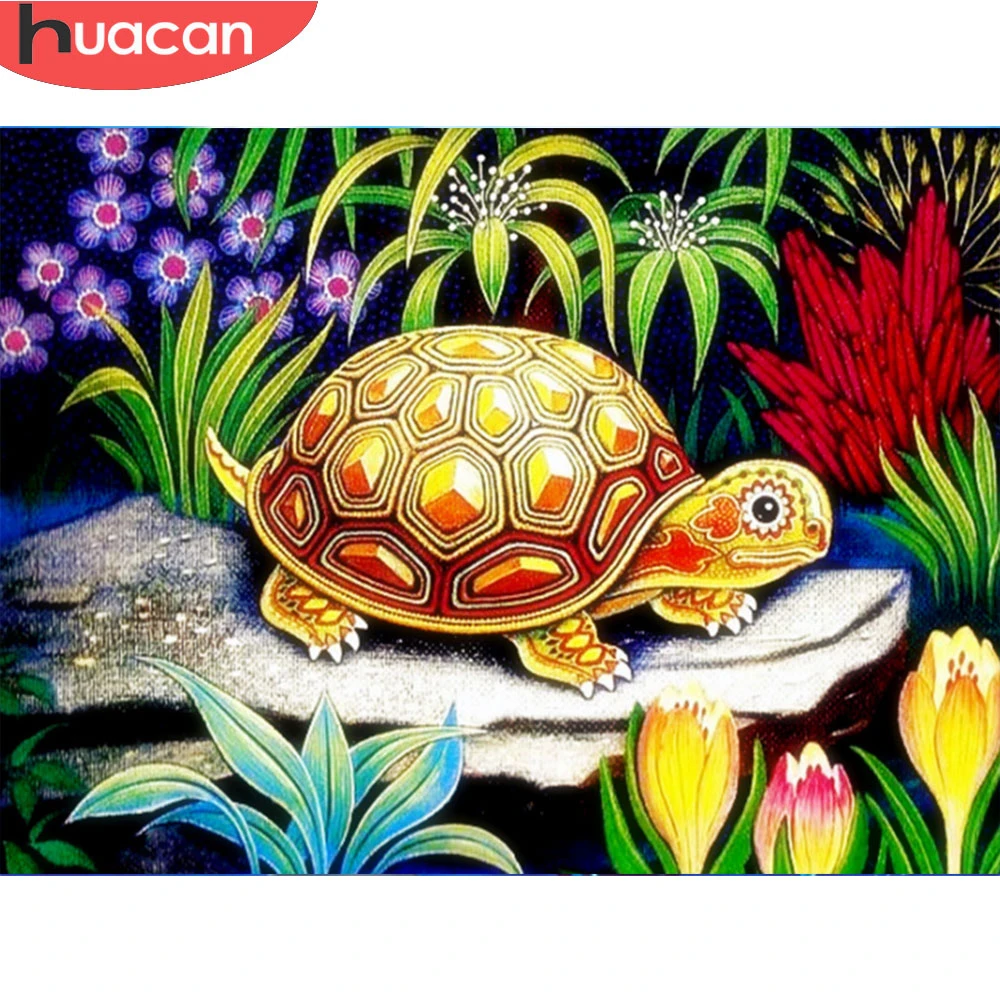 HUACAN Алмазная картина Животное Мультфильм 5D DIY вышивка продажа черепаха картины