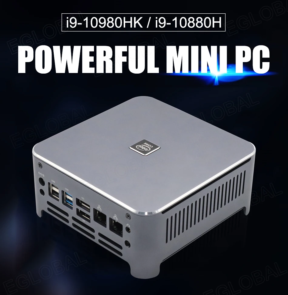EGLOBAL-Mini PC 10th Gen Core i9 10980HK i7 10750H, 2 Lans, Windows 10, 2 * DDR4, 2 * NVMe, DP, HDMI, tipo-c, pantalla 3x4K
