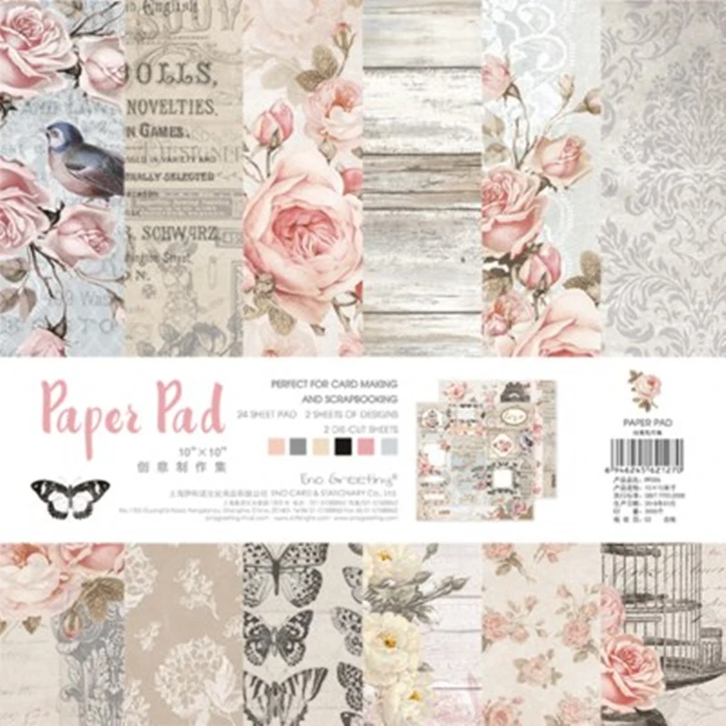 Eno 10 Inch Rose Tuin Scrapbook Papier Wenskaart Scrapbook Papier Pad Set Diy Papier Snijden Kit