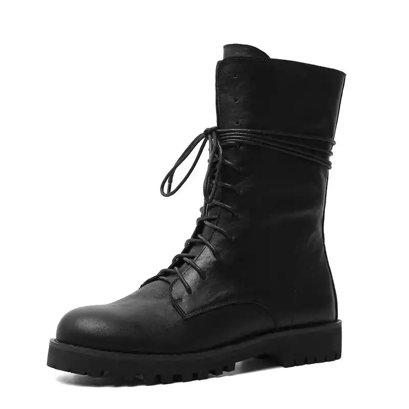 black ASUMER/ г. Новое поступление, ботинки на плоской подошве со шнуровкой на молнии женские ботильоны из натуральной кожи Демисезонные ботинки с круглым носком на квадратном каблуке - Цвет: black