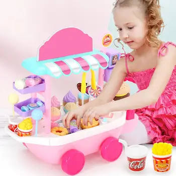 

36pcs/set Mini Ice Cream Candy Trolley House Play Educational Toy Super Funny Mini Ice cream Car Toys Kitchen Toys For Children