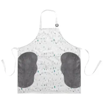 

AsyPets Waterproof Apron Oxford Cloth Cotton Linen Sleeveless Simple Design Floral Leaf Pirnting