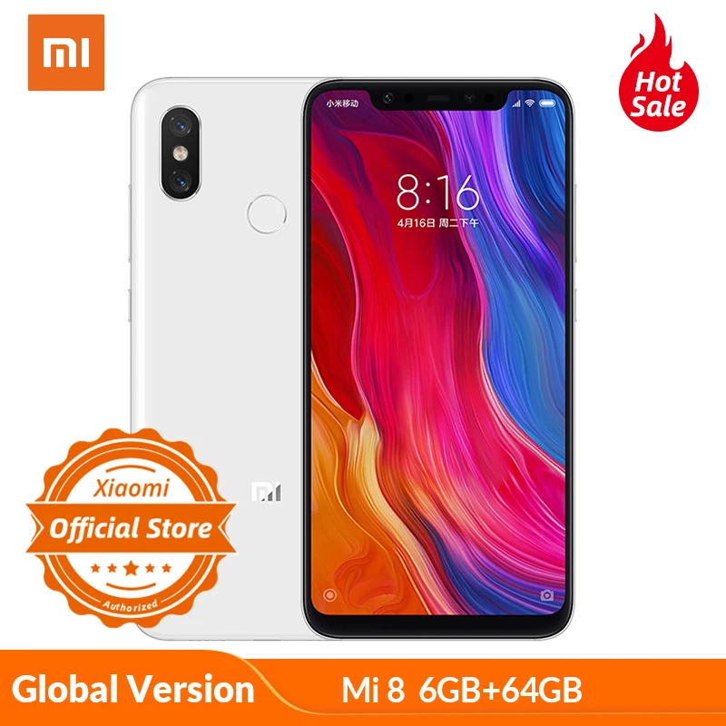 Глобальная версия Xiaomi mi 8 6GB 64GB мобильный телефон 6 21 ''Восьмиядерный процессор