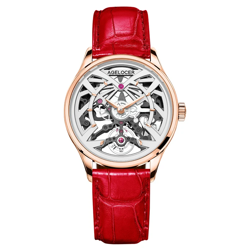 AGELOCER Original Schwarzwald Watch Women's Business Luxury Watch Skeleton Automatic Mechanical Watch Birthday Gift for Women 3