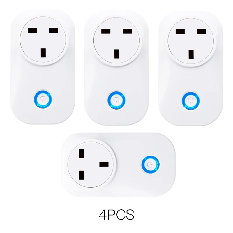 FrankEver 16A UK Smart Plug power Monitor wifi розетка Голосовое управление работа с Alexa Google Home - Цвет: 4PCS