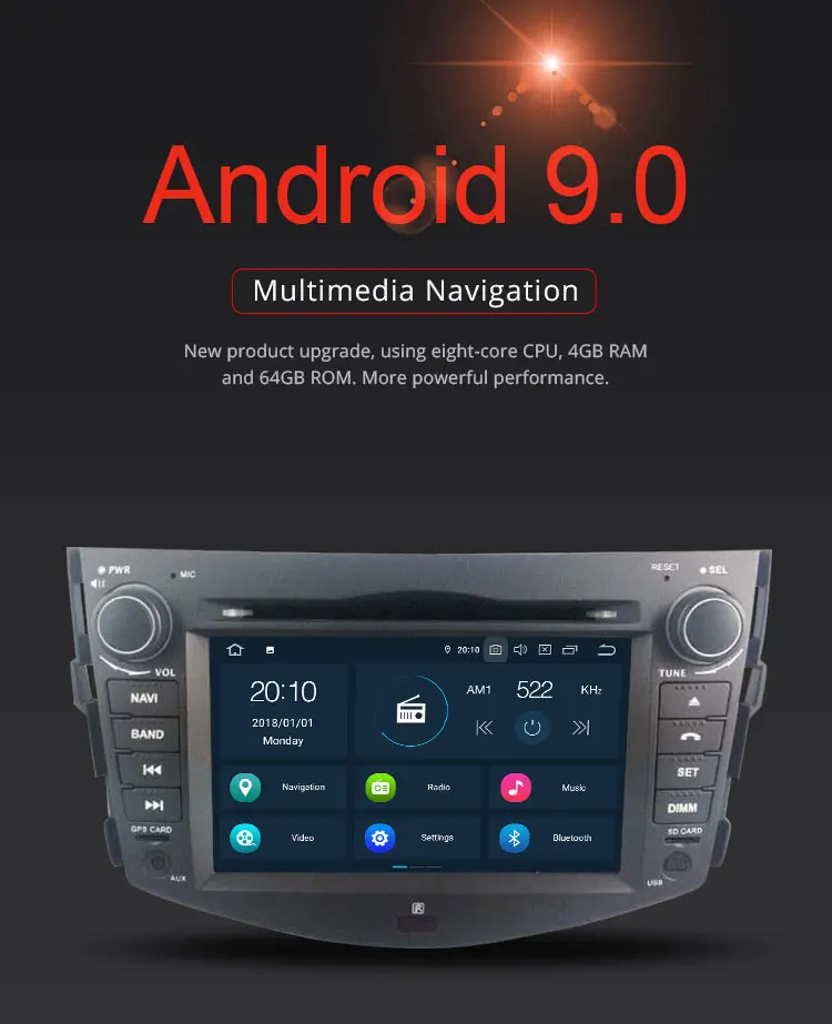 Cheap TOPBSNA IPS Android 9.0 Car DVD Player For Toyota RAV4 Rav 4 2007-2011 GPS Navi Stereo 2 Din Car Radio Octa cores 4G+64G Auto SD 1