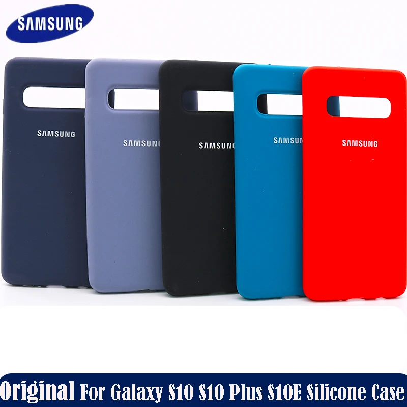 Оригинальный чехол для Samsung Galaxy S10 Plus из жидкого силикона шелковистый мягкий на