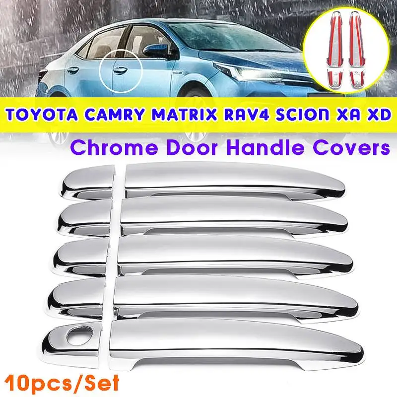 10 шт. ABS Наружная ручка двери автомобиля накладка наклейка для Toyota Camry Corolla Highlander Matr RAV4 Yaris Prius Scion Стайлинг