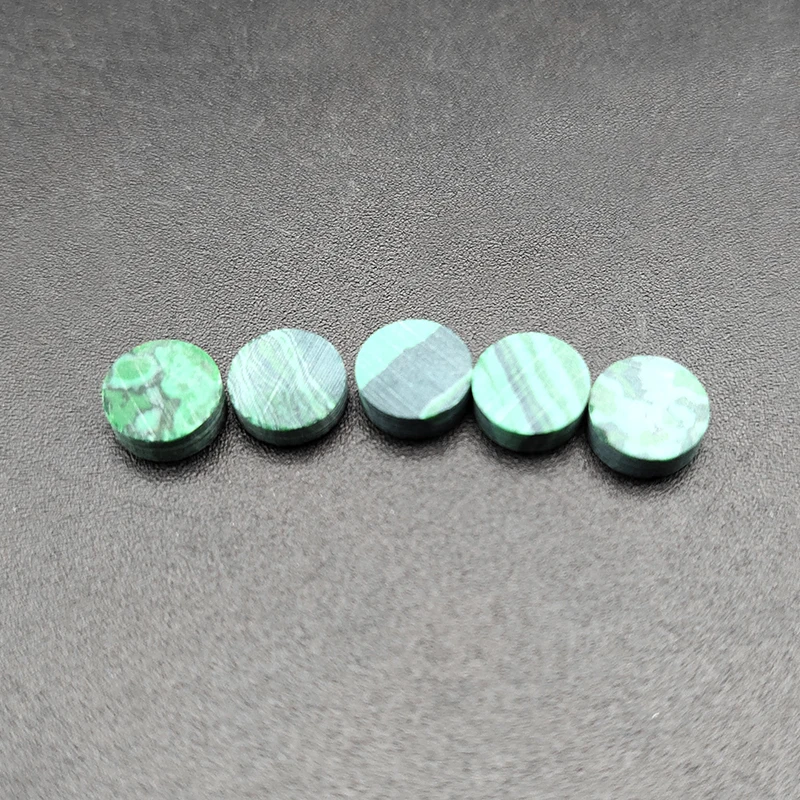 【めろ】ペールミント小物2点セット 12pcs 6*2mm Malachite Green Dots Guitar Fingerboard Dots for