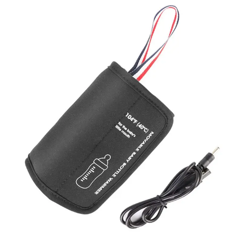 Black 1 шт. USB Подогреватель детских бутылочек портативный подогреватель молока для путешествий подогреватель бутылочек для кормления младенцев сумка для хранения изоляционный термостат - Color: Black