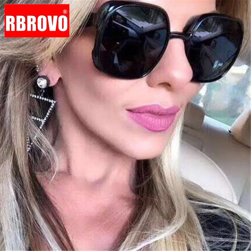 RBROVO Модные солнцезащитные очки с большой оправой женские роскошные квадратные очки мужские уличные шоппинг уличные Beat Oculos De Sol Gafas UV400