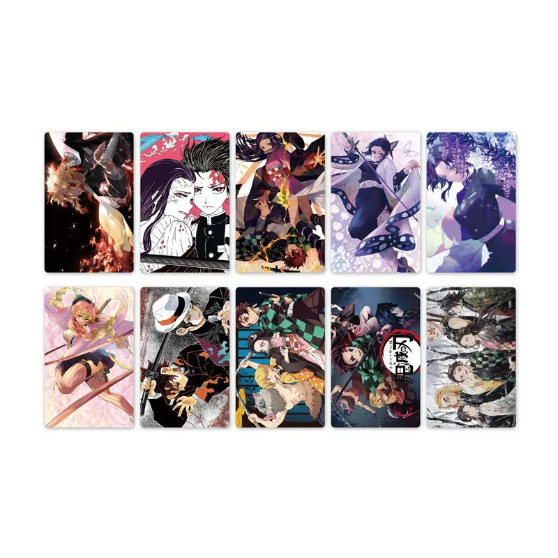 10 шт. аниме Demon Slayer Kimetsu no Yaiba Card стикер s Водонепроницаемая крапленая карта наклейка Дети стикерные игрушки для детей коллекция подарок - Цвет: Style 03