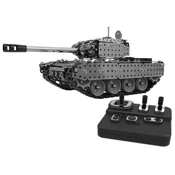 

2.4G RC Tank DIY Assembly Set Stainless Steel Remote Control Model Toy Built-In 3.7V 300MAh Lithium Battery