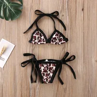 0-24M Baby Girls Leopard Bikini Sets Tankini Toddler Swimwear 2022 Summer Infant Beachwear Baby Swimsuit Girls Bathing Suit 1