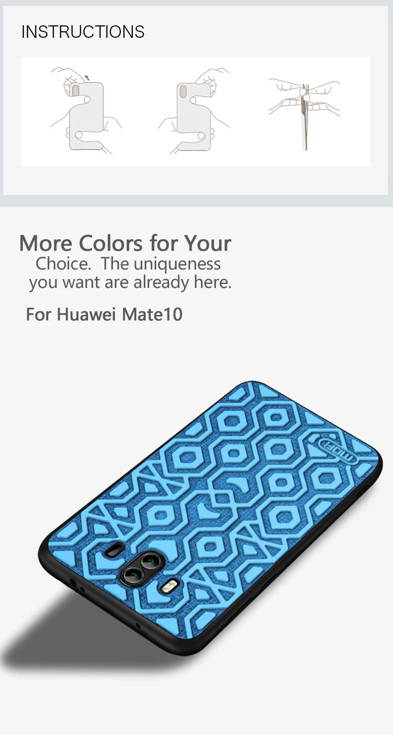 Панель для Huawei Mate 10 Силиконовая задняя крышка MOFi mate10 pro мягкий tpu capas coque роскошный нескользящий жесткий Роскошный чехол