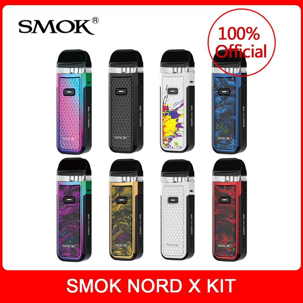Original humo Nord X Pod Kit de sistema de 60W 1500mAh 6mL de capacidad Pod RPM 2 RPM bobinas cigarrillo electrónico del nord novo rpm vape kit