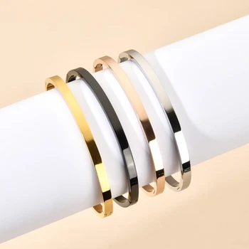ZMZY Boho Opening Stainless Steel Bracelet Fashion Bracelets For Women Bracelet Men Titanium Steel Bangles Jewelry Accessories