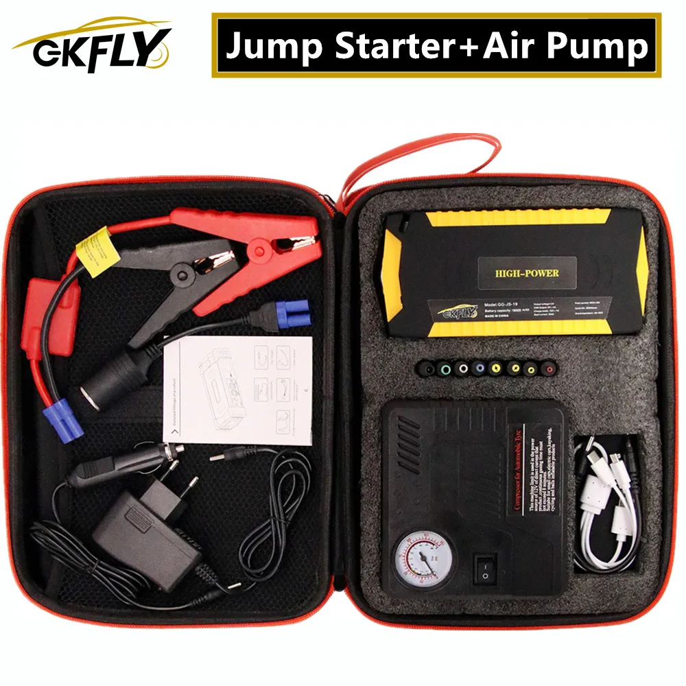 GKFLY – dispositif de démarrage Super puissant 12V 600a, démarreur de saut de voiture, compresseur de pompe à Air pour voiture essence, Diesel, chargeur de batterie, Booster
