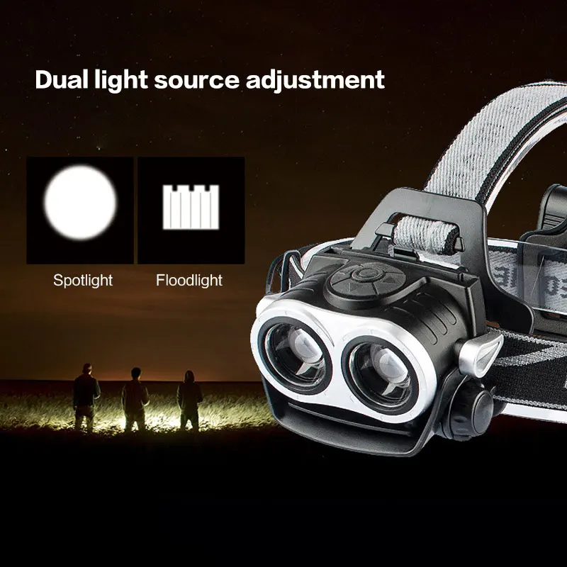 BRELONG 2LED 2* T6 яркий зарядный головной светильник с зумом сильный головной светильник K77A светильник для верховой езды