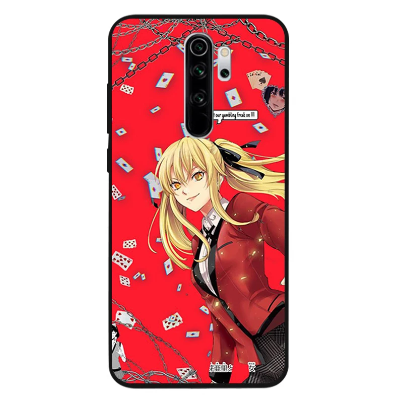 xiaomi leather case design Crazy Excitement Manga Kakegurui Black Soft Phone Case For Redmi 9 8 6 7A 6 Plus NOTE 9 8 7 6 5 PRO 9S 8T Luxury printed shell phone cases for xiaomi Cases For Xiaomi