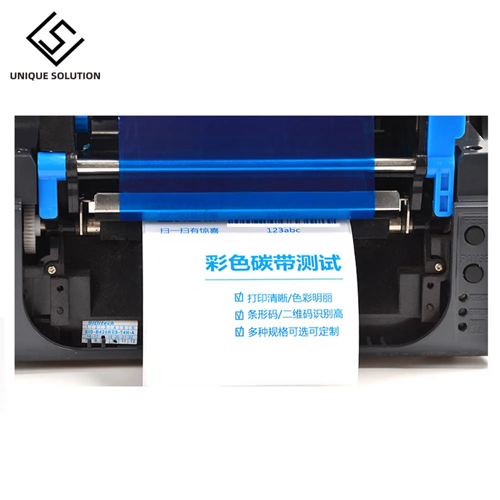 50 60 70 80 90 100 100mm * 300m 파란색 빨간색 녹색 왁스 리본 열전 사 리본 종이 라벨 프린터 바코드 리본