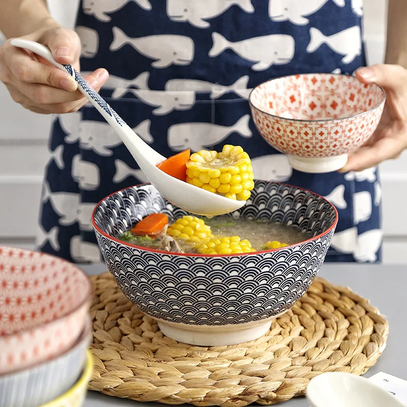 Керамическая ложка в японском стиле, кухня, кухонная утварь, суповая ложка для кухни, посуда для дома, ложка с длинной ручкой