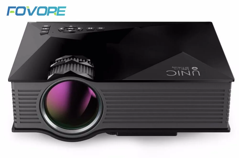 Мини Портативный UNIC UC46 + беспроводной Wi-Fi Full HD светодиодный Видеопроектор для