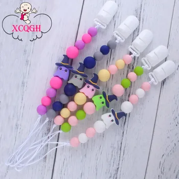 

XCQGH Silicone Pacifier Clip Baby Anti-drop Chain Silicone Elf Teether Beads Baby Products