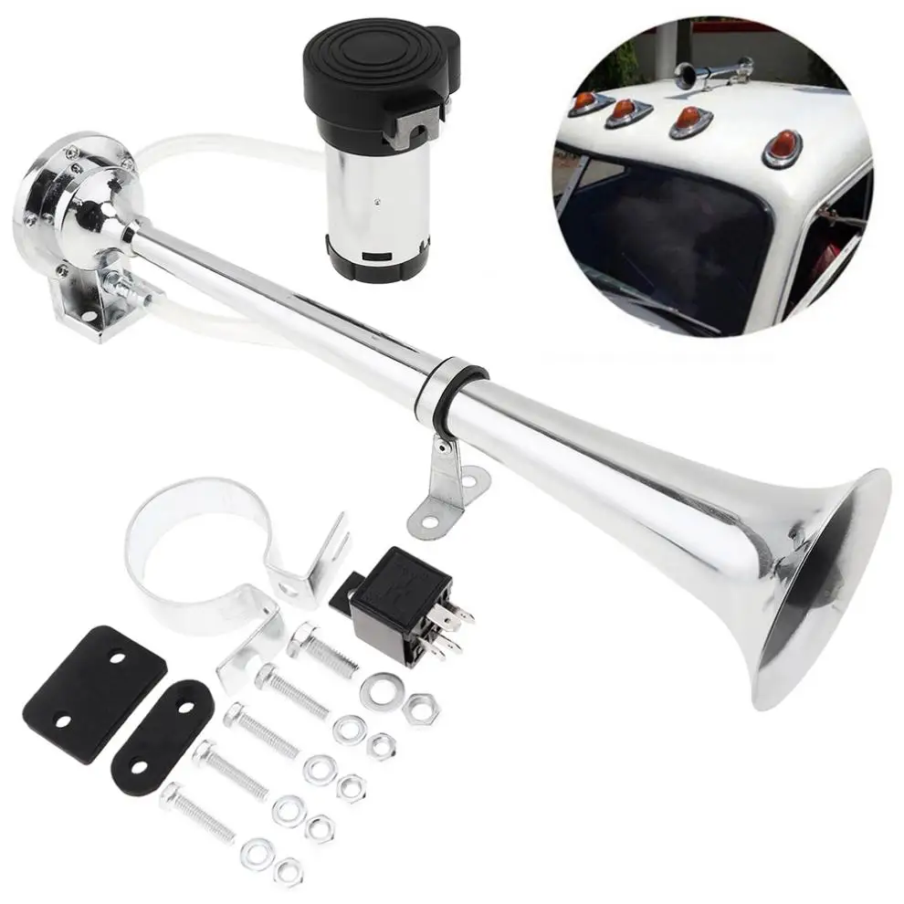 

150dB 12V Single Trumpet Musical Air Horn Kit with Dustproof Compressor Super Loud Suitable for Truck Lorry Boat Train