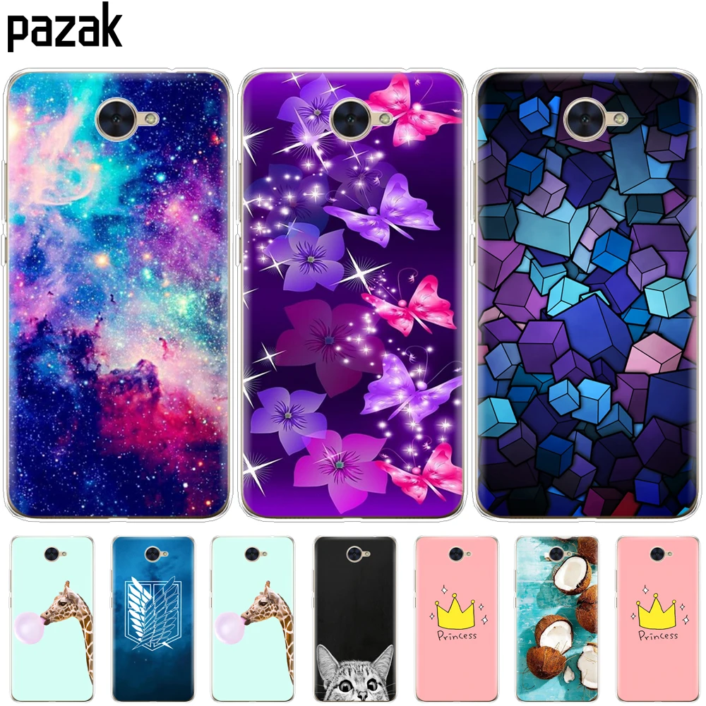 silicone case for huawei Y7 2017/Y7 PRIME 2017 case soft tpu back phone cover 360 full protective printing bumper coque